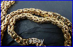 Vintage 9ct Gold Byzantine Chain Necklace 24 inch Hallmarked London 1977 33g