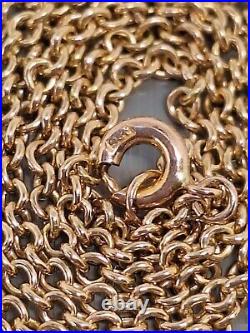 Vintage 9ct Gold Cable Chain Necklace 18 46cm