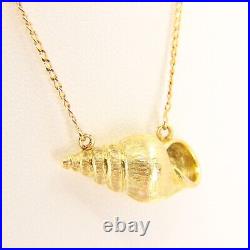 Vintage 9ct Gold Conch Shell Necklace Pendant Yellow Gold Hallmarked Boxed Gift
