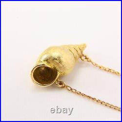 Vintage 9ct Gold Conch Shell Necklace Pendant Yellow Gold Hallmarked Boxed Gift
