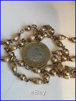 Vintage 9ct Gold Fancy Link Ball Link Chain Necklace