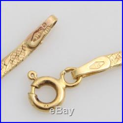 Vintage 9ct Gold Fine Flat Link Chain Necklace 16 41cm Hallmarked