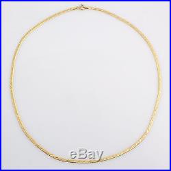 Vintage 9ct Gold Fine Flat Link Chain Necklace 16 41cm Hallmarked