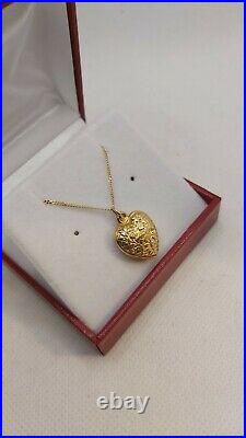 Vintage 9ct Gold Heart Shaped Pendant & Curb Chain(HM London 1968)2.4 grams