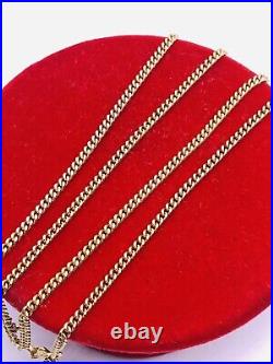 Vintage 9ct Gold Italian Balestra Flat Curb Link 18 / 46cm Chain Necklace