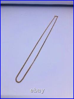 Vintage 9ct Gold Italian Balestra Flat Curb Link 18 / 46cm Chain Necklace