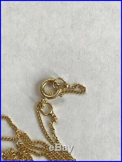Vintage 9ct Gold Opal Cabochon Pendant Chain Necklace