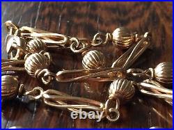 Vintage 9ct Gold UnoAErre Ball & Twist Fancy Link Necklace 18 Inches 12.9g 9K