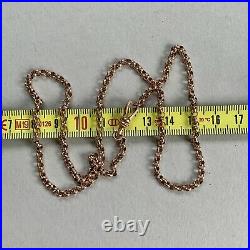 Vintage 9ct Rose Gold Belcher Chain 20 Necklace 11.3g Albert Dog Clip Clasp