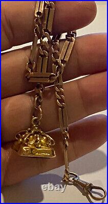 Vintage 9ct Rose Gold Pocket Watch Chain, 30 cm, 24.3 gr