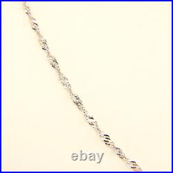 Vintage 9ct White Gold Singapore Chain Necklace Rise and Fall Necklace Boxed