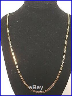 Vintage 9ct Yellow Gold Curb 3mm Link Chain Necklace Repair or Scrap 7.8 grams
