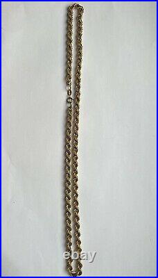 Vintage 9ct Yellow'Rope Chain' Necklace 20 inches
