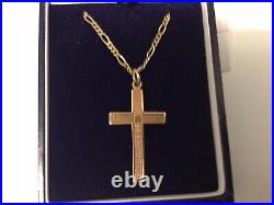 Vintage 9ct gold cross and chain boxed