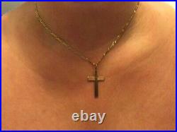 Vintage 9ct gold cross and chain boxed