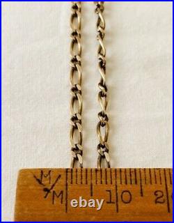 Vintage 9k 9ct Gold 18 Figaro Chain Necklace Fully Hallmarked, 7g