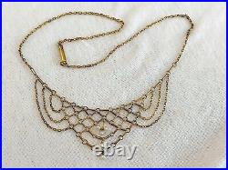 Vintage Antique Victorian Edwardian 9k 9ct Gold Seed Pearl Necklace