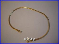 Vintage Beautiful Solid 9ct Gold Unusual Flat Snake Design Bracelet-7 Quality