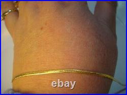 Vintage Beautiful Solid 9ct Gold Unusual Flat Snake Design Bracelet-7 Quality