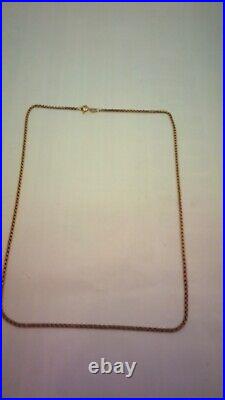 Vintage Hallmarked 9ct Gold Small Linked Belcher Chain 20.25 in Length. (D)