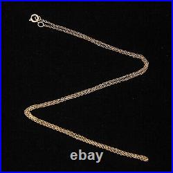 Vintage Hallmarked Solid 9ct 9k Gold Fine Cable Chain Necklace 18'