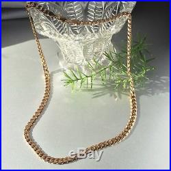 Vintage Heavy 9ct Solid Rose Gold CURB LINK Chain Necklace 23.5 grams 20 (51cm)