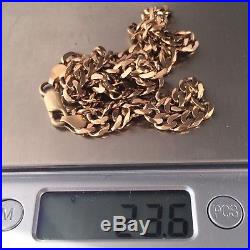 Vintage Heavy 9ct Solid Rose Gold CURB LINK Chain Necklace 23.5 grams 20 (51cm)