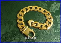 Vintage MENS 8.25 9ct Gold CURB CHAIN Bracelet HEAVY 43gr 14mm Hm RRP New£2500