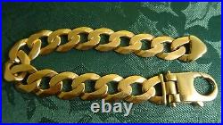 Vintage MENS 8.25 9ct Gold CURB CHAIN Bracelet HEAVY 43gr 14mm Hm RRP New£2500