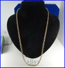 Vintage Mens Ladies 24 Solid 9ct ROSE Gold BELCHER Chain Necklace 23gr 4mm 53c