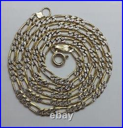 Vintage Nine Carat Gold 18 Fancy Link Figaro Chain Necklace 9K 375 6.1 grams