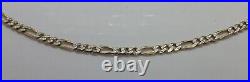 Vintage Nine Carat Gold 18 Fancy Link Figaro Chain Necklace 9K 375 6.1 grams