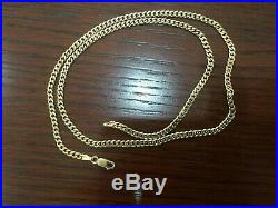 Vintage Solid 9Ct Gold Curb Link Chain Necklace 24'' 15.6 GRAMS