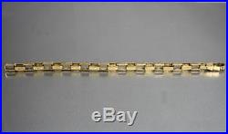 Vintage Solid 9Ct Gold Ornate Box Link Chain Bracelet 22.3g