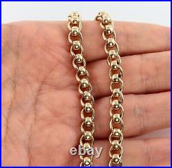 Vintage Solid 9Ct Gold RollerBall Roller Ball Link Chain Necklace 18 1/2 inches