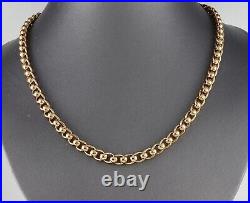 Vintage Solid 9Ct Gold RollerBall Roller Ball Link Chain Necklace 18 1/2 inches