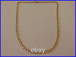 Vintage Solid 9ct Gold Curb Chain Necklace Hallmarked 9.7g 19 4mm GIFT BOX
