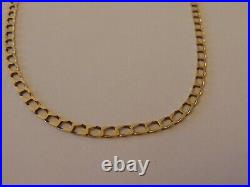 Vintage Solid 9ct Gold Curb Chain Necklace Hallmarked 9.7g 19 4mm GIFT BOX