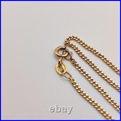 Vintage Unoaerre 9ct 375 Yellow Gold Curb Chain Necklace Length 16