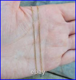 Vintage Unoaerre Italy HM Solid 9ct 9k Gold Fine Curb Chain Necklace 18.5'