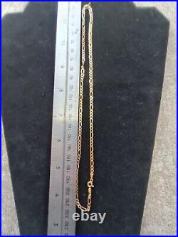 Womens 9ct Gold Figaro Flat Link Necklace Chain