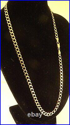 Womens Mens 18 Solid 9ct Gold CURB CHAIN NECKLACE D Cut 10 gr Hm 6mm link 10vv
