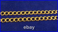 Womens Mens 18 Solid 9ct Gold CURB CHAIN NECKLACE D Cut 10 gr Hm 6mm link 10vv
