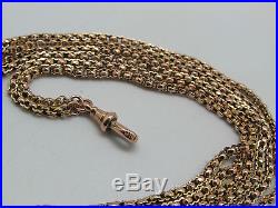 Wonderful Ladies Vintage 9ct Yellow Gold Long Muff Guard Chain